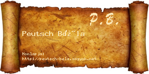Peutsch Béla névjegykártya